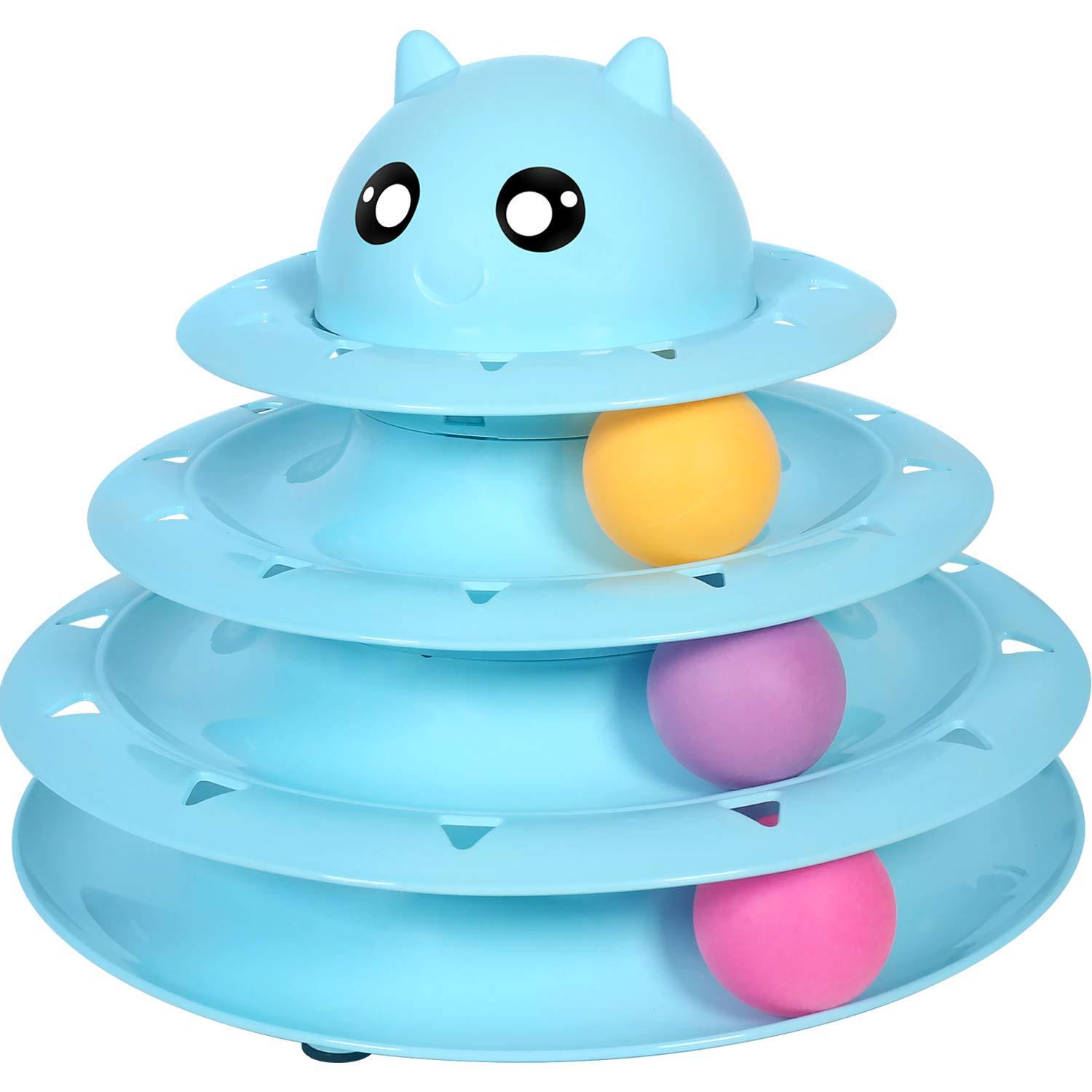 Cat Toys: Rouleau De Pistes À 3 Niveaux Avec Trois Billes Colorées