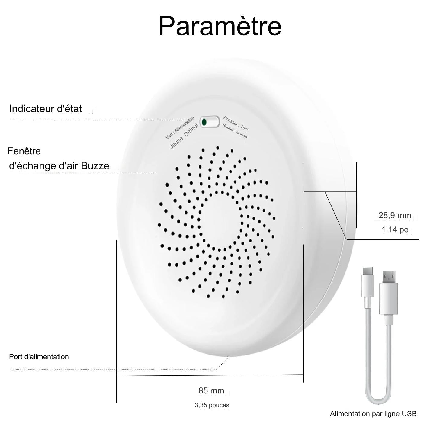 Détecteur de fuite de gaz intelligent - Capteur de combustible pour système d'alarme de sécurité domestique avec télécommande Smart Life App