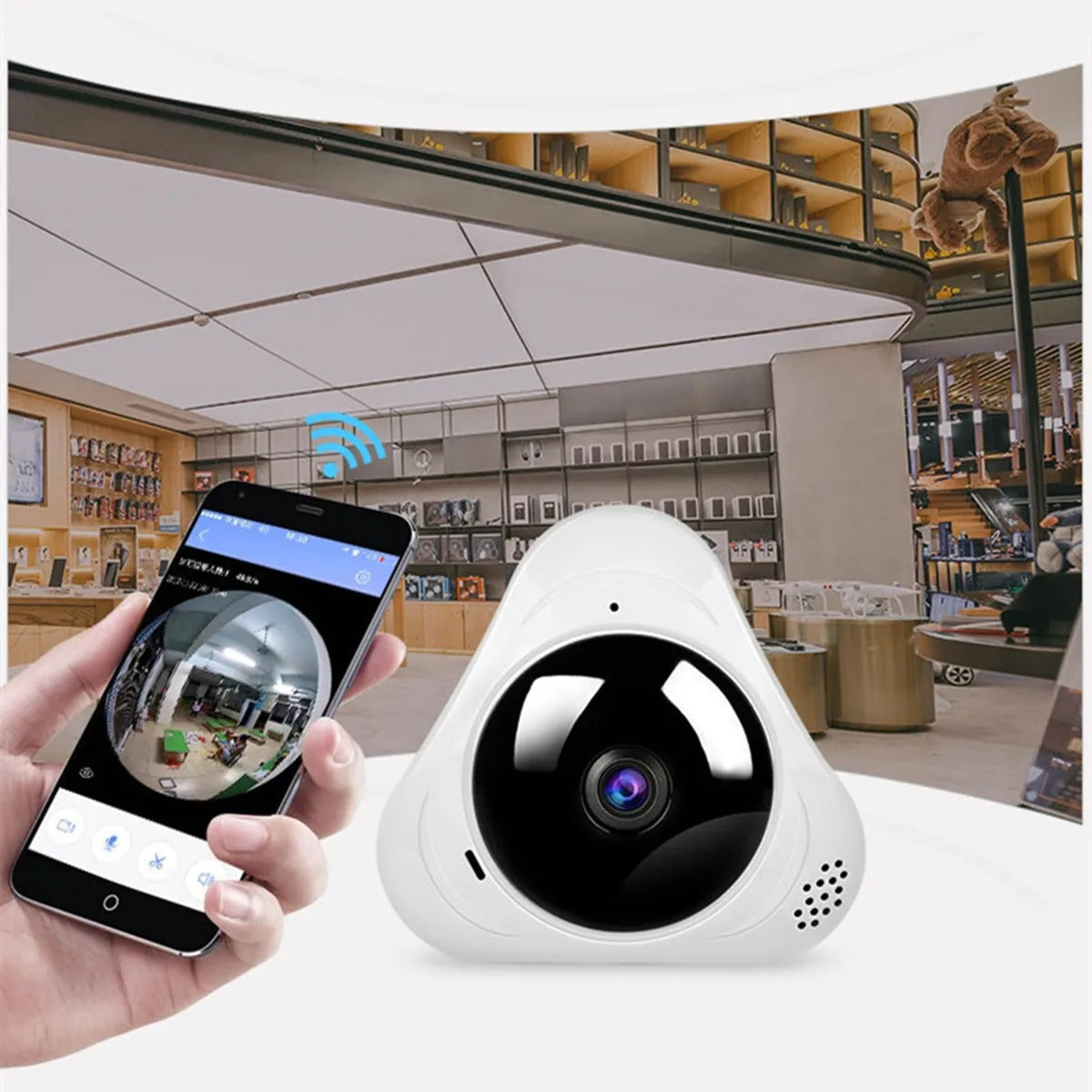 Caméra IP panoramique VR 2MP 1080P 360° avec vision nocturne IR, détection de mouvement et moniteur pour bébé CCTV de sécurité à domicile