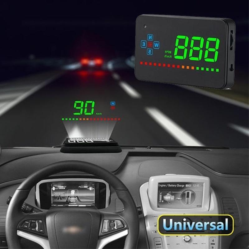 Projecteur De Compteur De Vitesse Hud Project Mph/Km De Voiture Numérique Gps Tête Haute Fenêtre D'Alarme D'Alarme Fatiguée