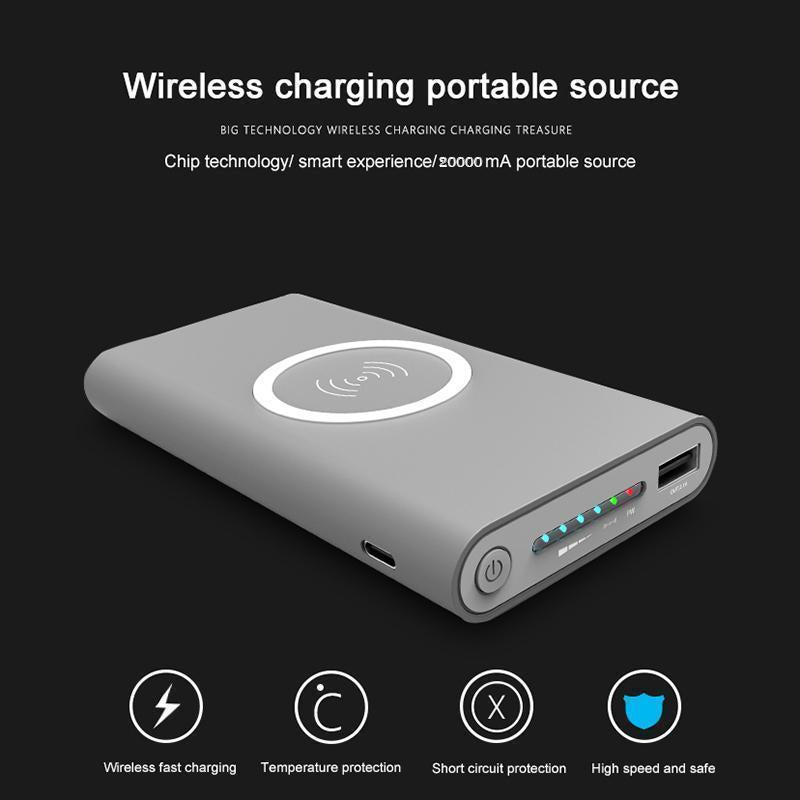 Banque De Puissance De Chargeur Sans Fil Portable 10000 Mah