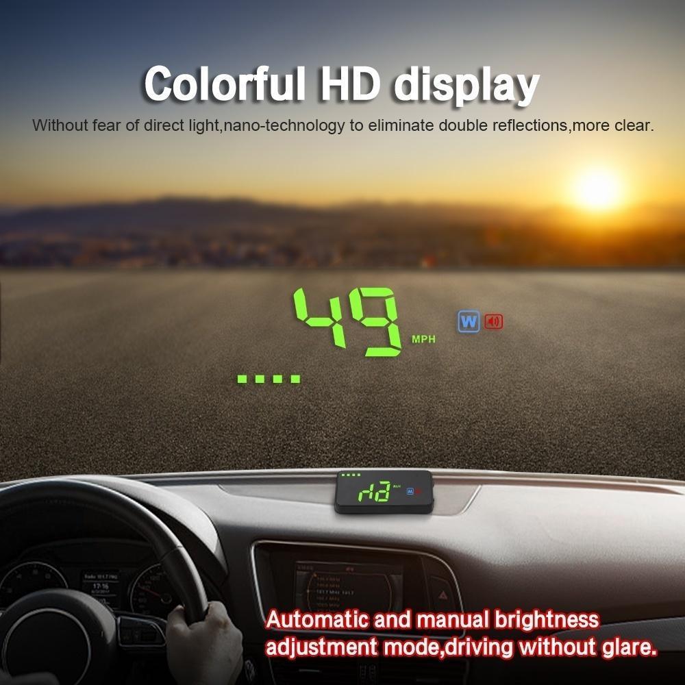 Projecteur De Compteur De Vitesse Hud Project Mph/Km De Voiture Numérique Gps Tête Haute Fenêtre D'Alarme D'Alarme Fatiguée