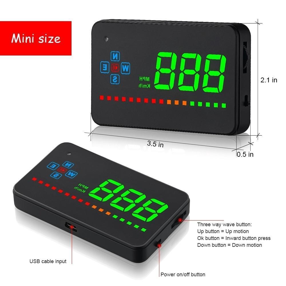 Projecteur De Compteur De Vitesse Hud Project Mph/Km De Voiture Numérique Gps Tête Haute Fenêtre D'Alarme D'Alarme Fatiguée
