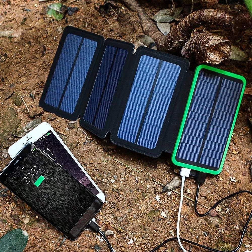 Chargeur Portable Double Usb Solaire 10 000 Mah Et Voyant Del