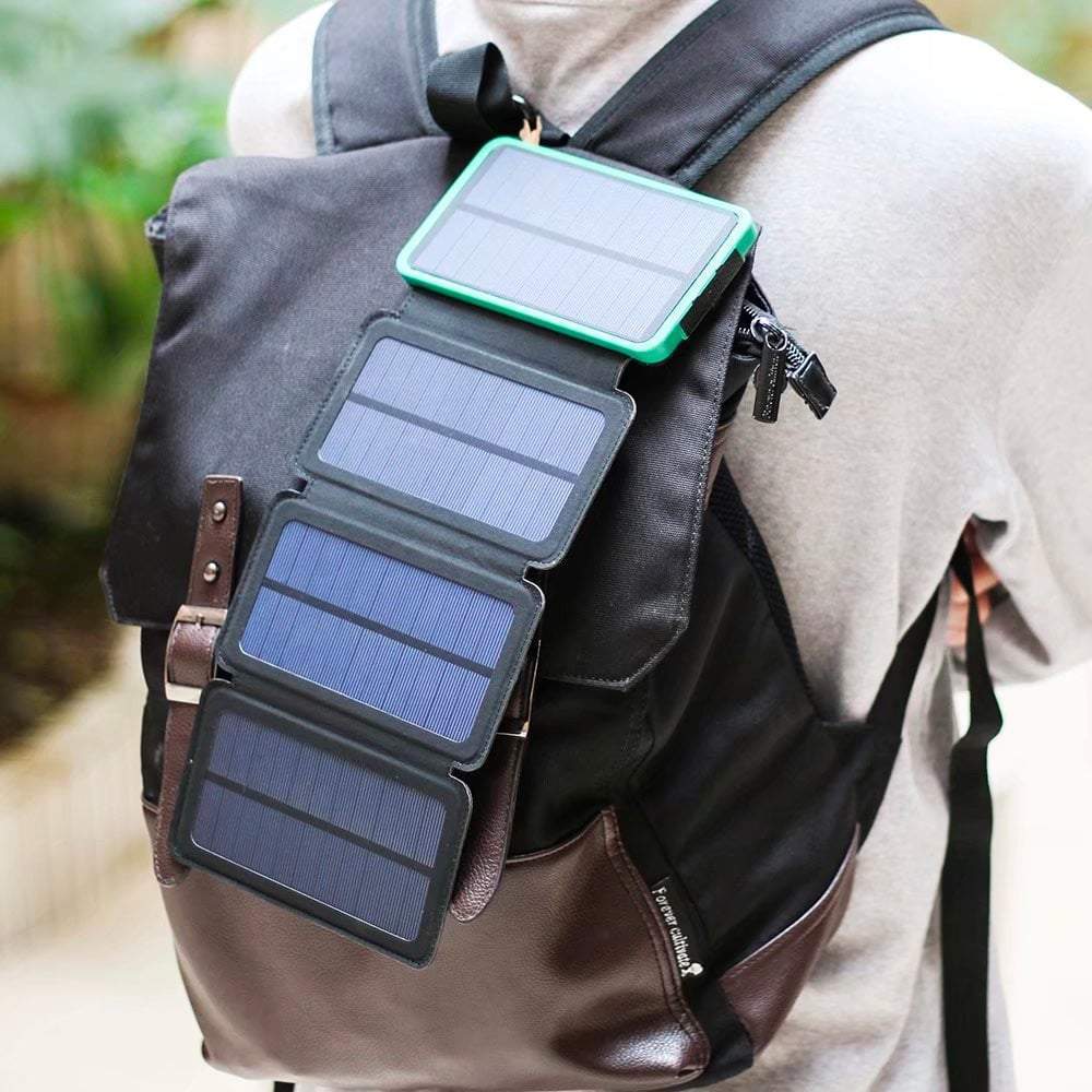 Chargeur Portable Double Usb Solaire 10 000 Mah Et Voyant Del