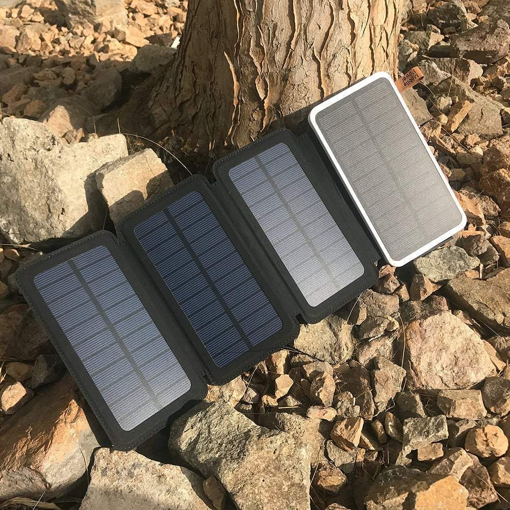 Chargeur Portable Double Usb Solaire 10 000 Mah Et Voyant Del