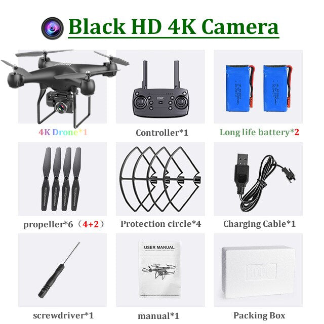 Quadricoptère avec télécommande et caméra 4K