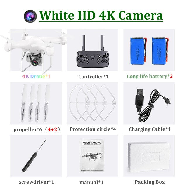 Quadricoptère avec télécommande et caméra 4K
