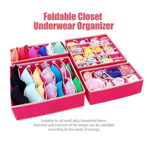 Organisateur De Sous-Vêtements Pliable Placard (4 Pièces)