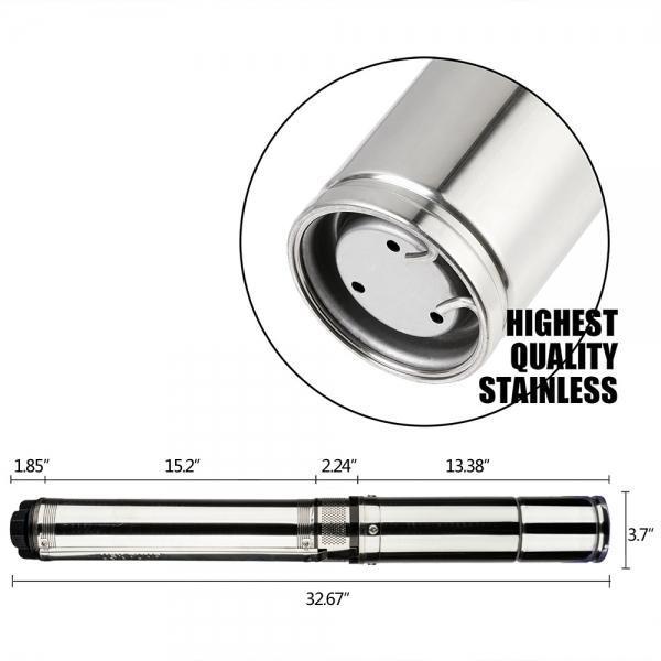 Pompe De Puits Profond D'Acier Inoxydable De 110V 1500W Avec L'Argent De Contrôleur
