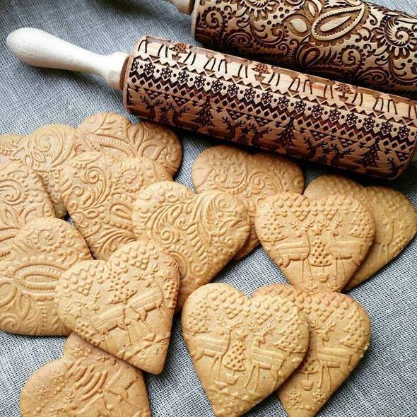 Rouleau À Pâtisserie À Motif De Noël