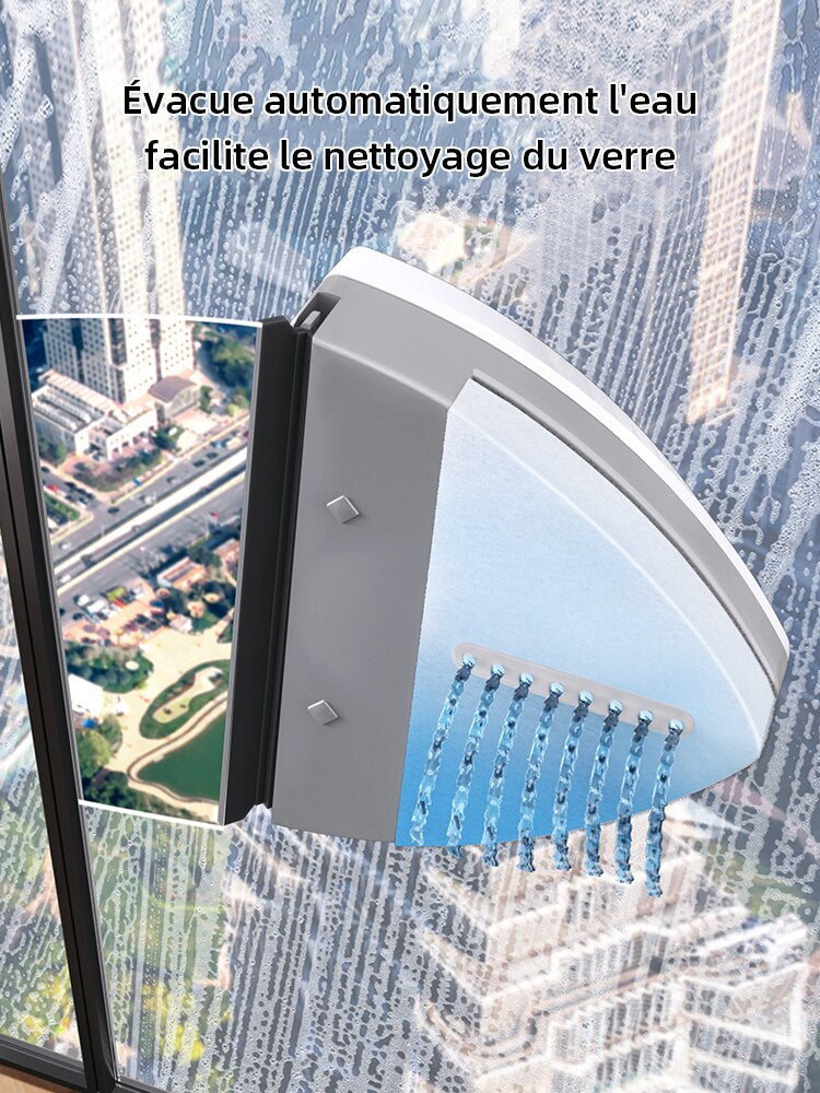 Nettoyeur de vitres magnétique à décharge automatique d'eau