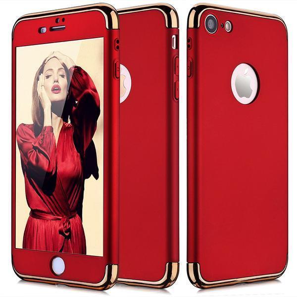 Coque Rigide Rigide 360 ° + Verre Trempé Pour Iphone