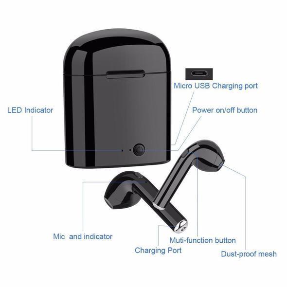 Ecouteurs Intra-Auriculaires Sans Fil Bluetooth I7S Avec Étui De Chargement
