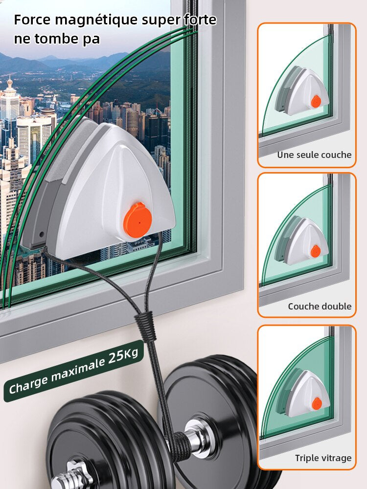 Nettoyeur de vitres magnétique à décharge automatique d'eau