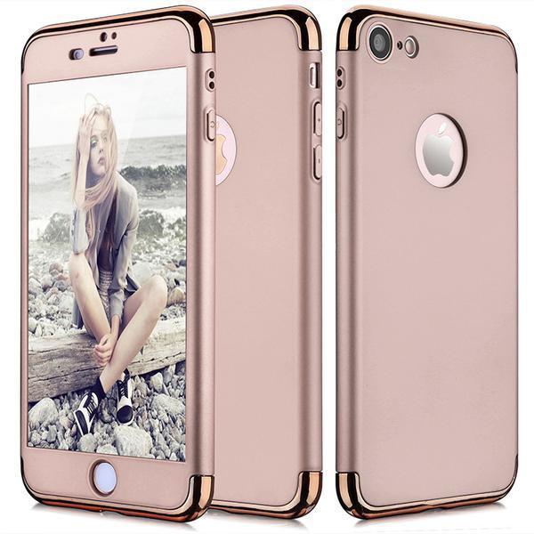 Coque Rigide Rigide 360 ° + Verre Trempé Pour Iphone