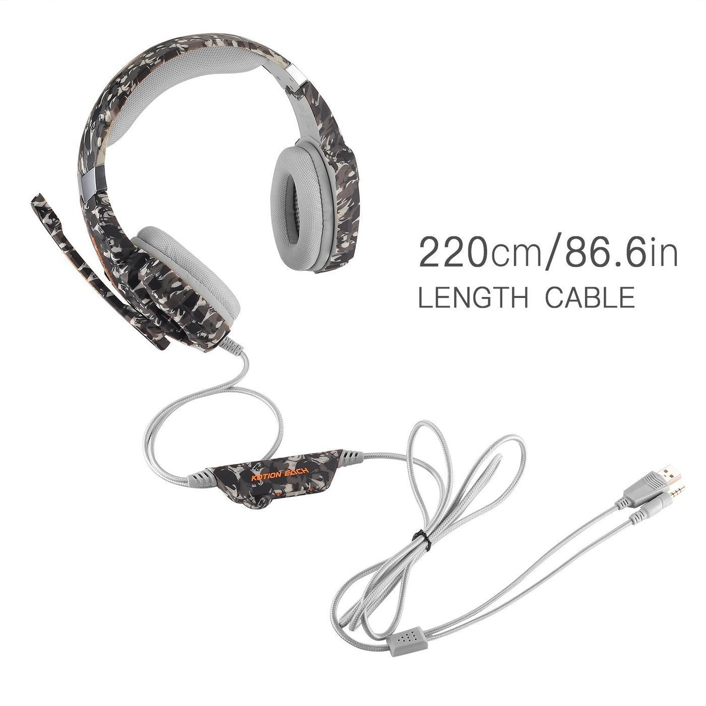 Kotion Eachh G9000 Casque De Jeu 3,5 Mm Pour Pc Ps4 Xbox One Avec Éclairage Del À Del