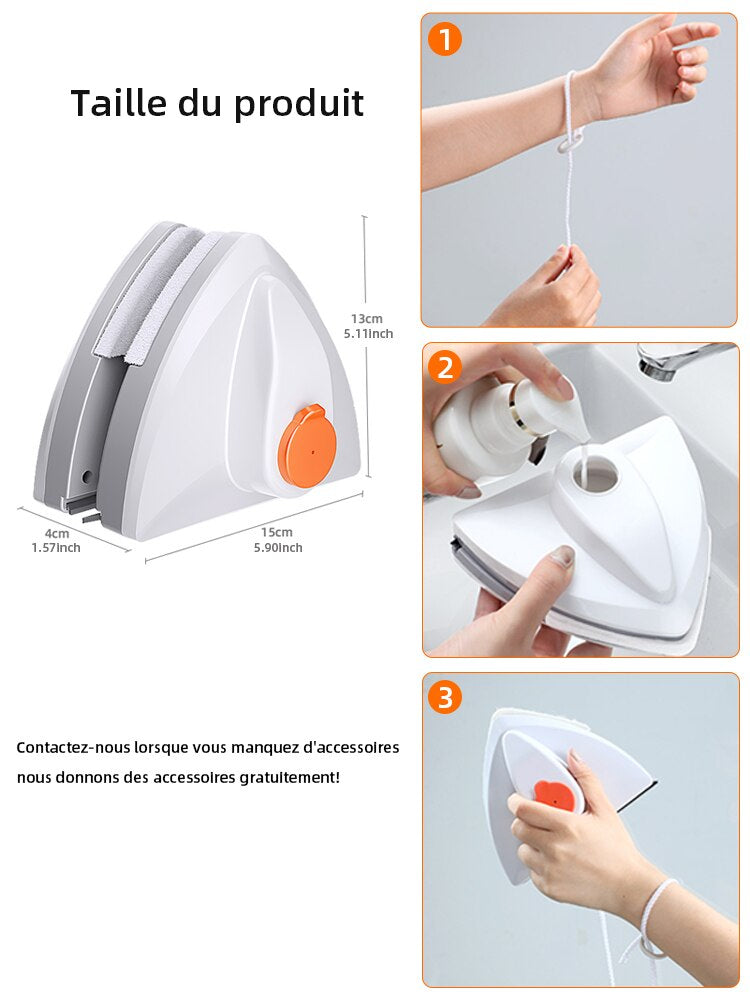 Nettoyeur de vitres magnétique à décharge automatique d'eau