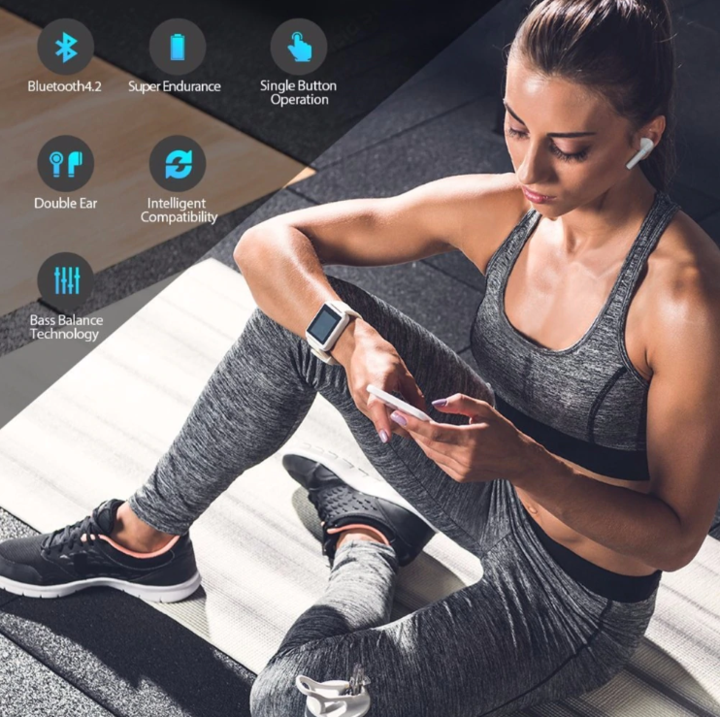 Ecouteurs Intra-Auriculaires Sans Fil Bluetooth I7S Avec Étui De Chargement
