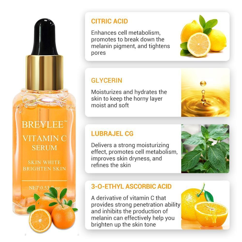 Sérum À La Vitamine C | Blanchiment Du Visage | Éclaircir La Peau | Fade Dark Spots | Enlever Les Taches De Rousseur | Dissolvant De Cercle Noir