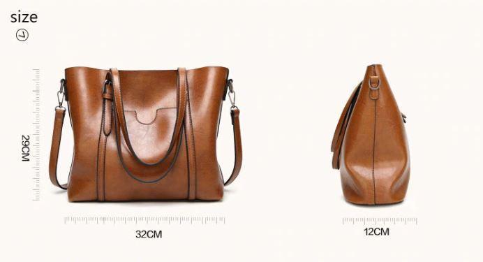 Sac À Bandoulière À Grande Capacité En Cuir Véritable Pour Femme