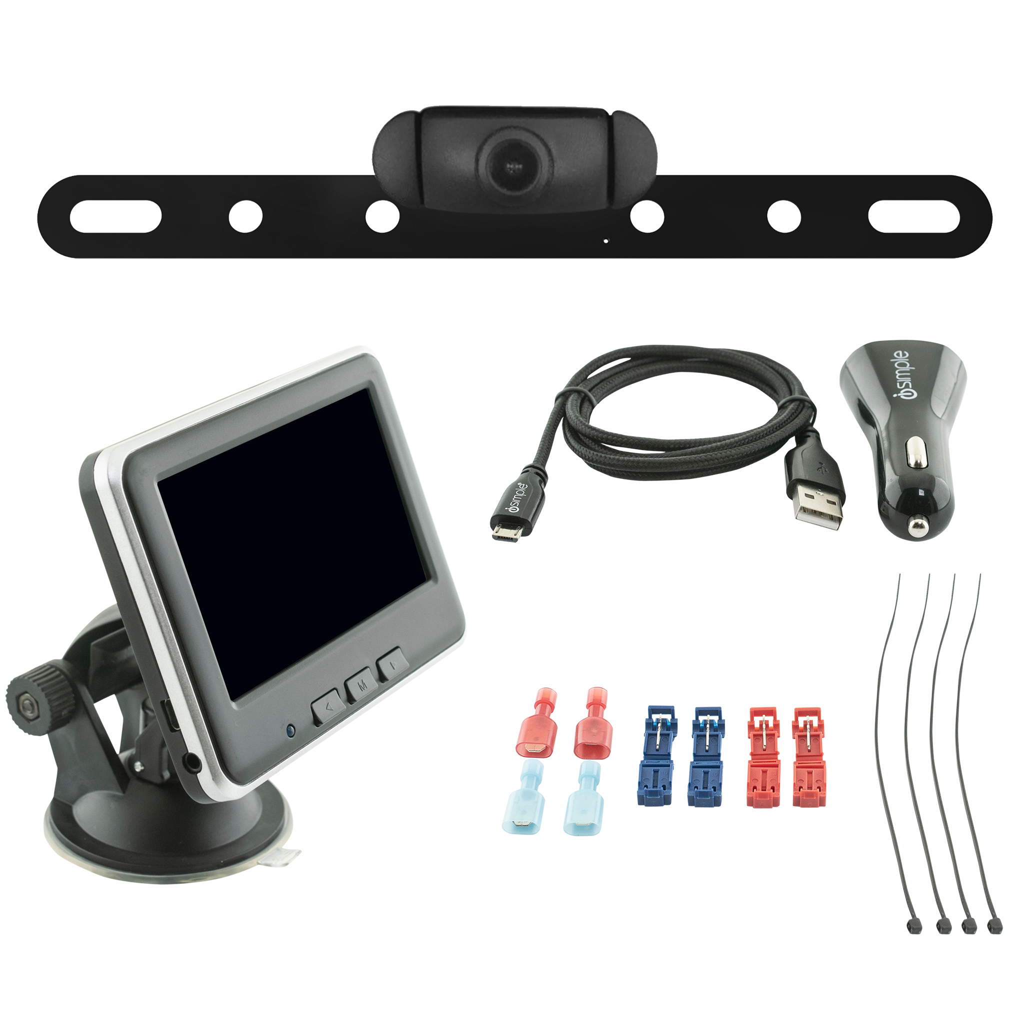 Kit Caméra De Recul Et Moniteur De Plaque D'Immatriculation Sans Fil