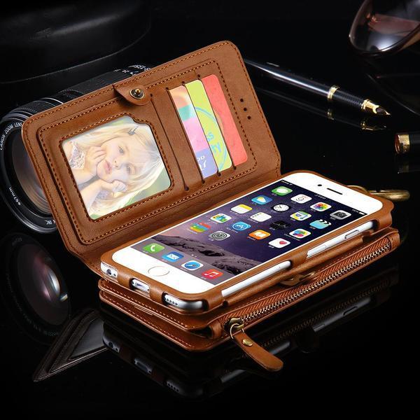 Etui Portefeuille Rétro En Cuir De Luxe Pour Iphone Et Samsung Galaxy