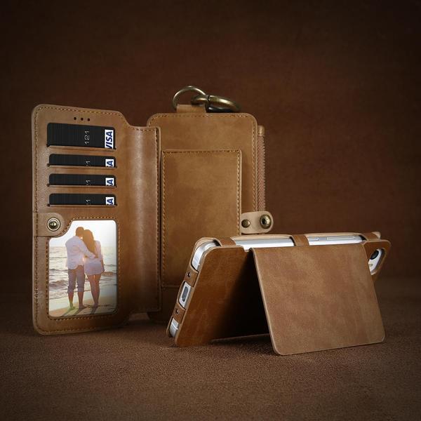 Etui Portefeuille Rétro En Cuir De Luxe Pour Iphone Et Samsung Galaxy