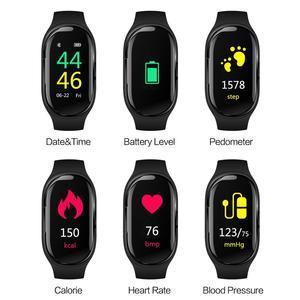 2In1 Montre Smart Watch + Écouteurs Bluetooth Sans Fil Intégrés Fitness Tracker Moniteur De Sommeil De Fréquence Cardiaque De La Santé Avec App Pour Ios Android