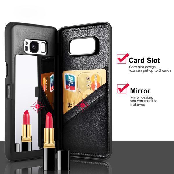 Etui À Rabat En Cuir De Luxe Pour Portefeuille Avec Fente Pour Carte Pour Samsung Galaxy