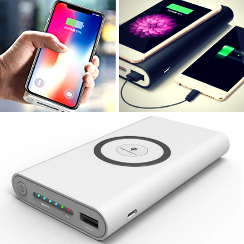 Banque De Puissance De Chargeur Sans Fil Portable 10000 Mah