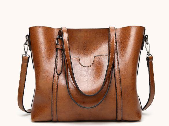 Sac À Bandoulière À Grande Capacité En Cuir Véritable Pour Femme