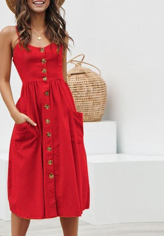 Robe Mi-Longue En Coton