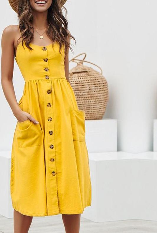 Robe Mi-Longue En Coton