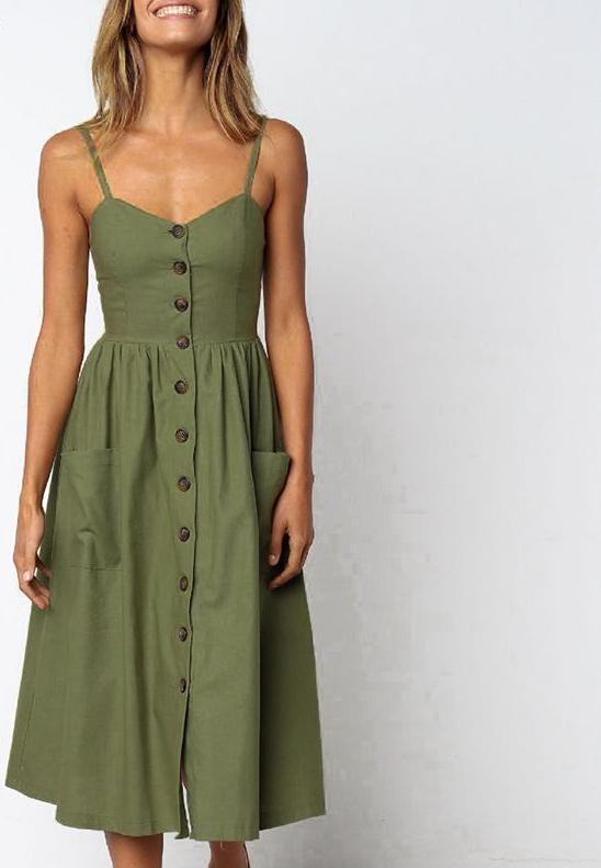 Robe Mi-Longue En Coton