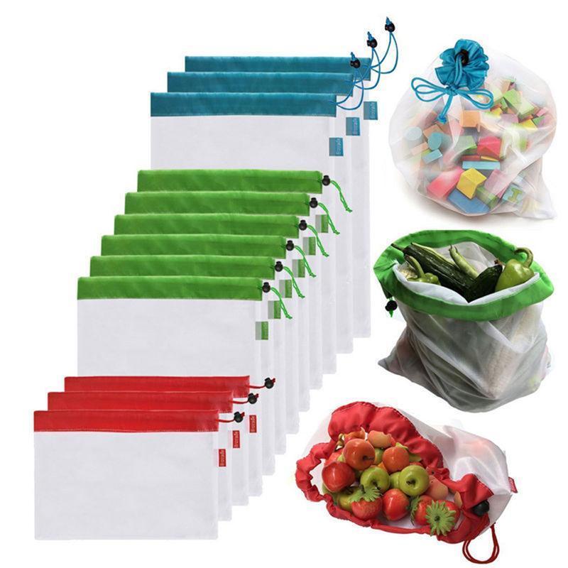 Sacs De Produits Réutilisables Sans Déchets-12Pcs