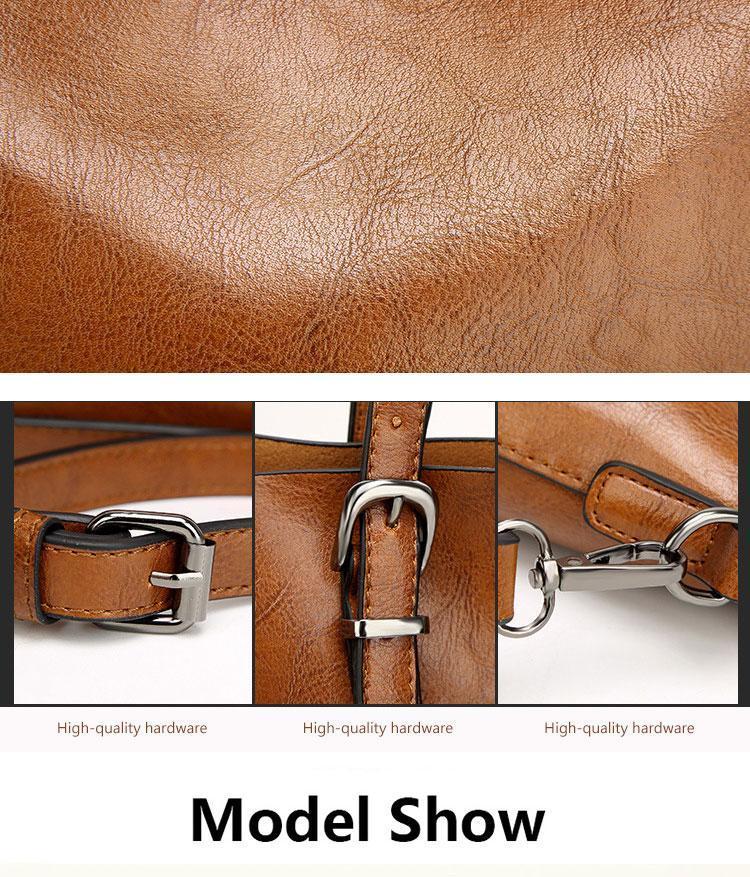 Sac À Bandoulière À Grande Capacité En Cuir Véritable Pour Femme