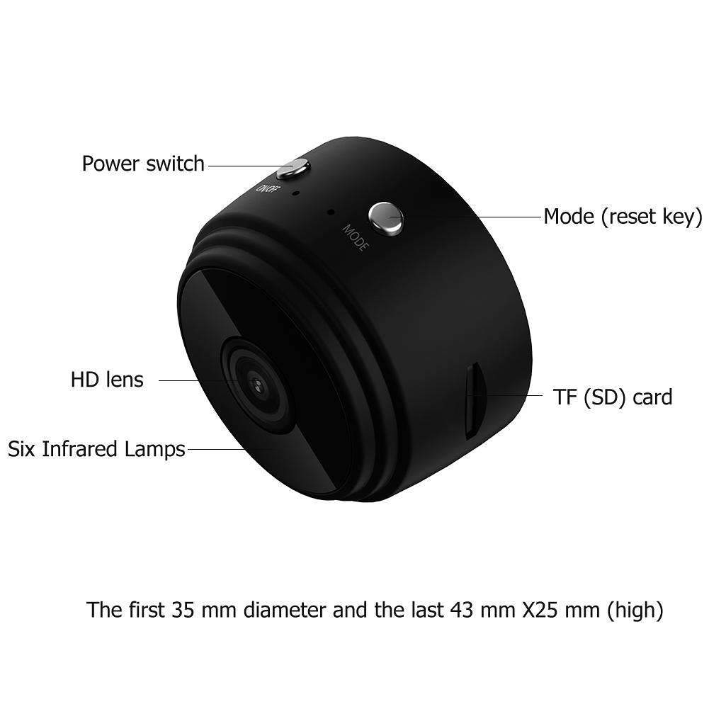 A9 1080P Mini Caméra Wifi Infrarouge Vision Nocturne