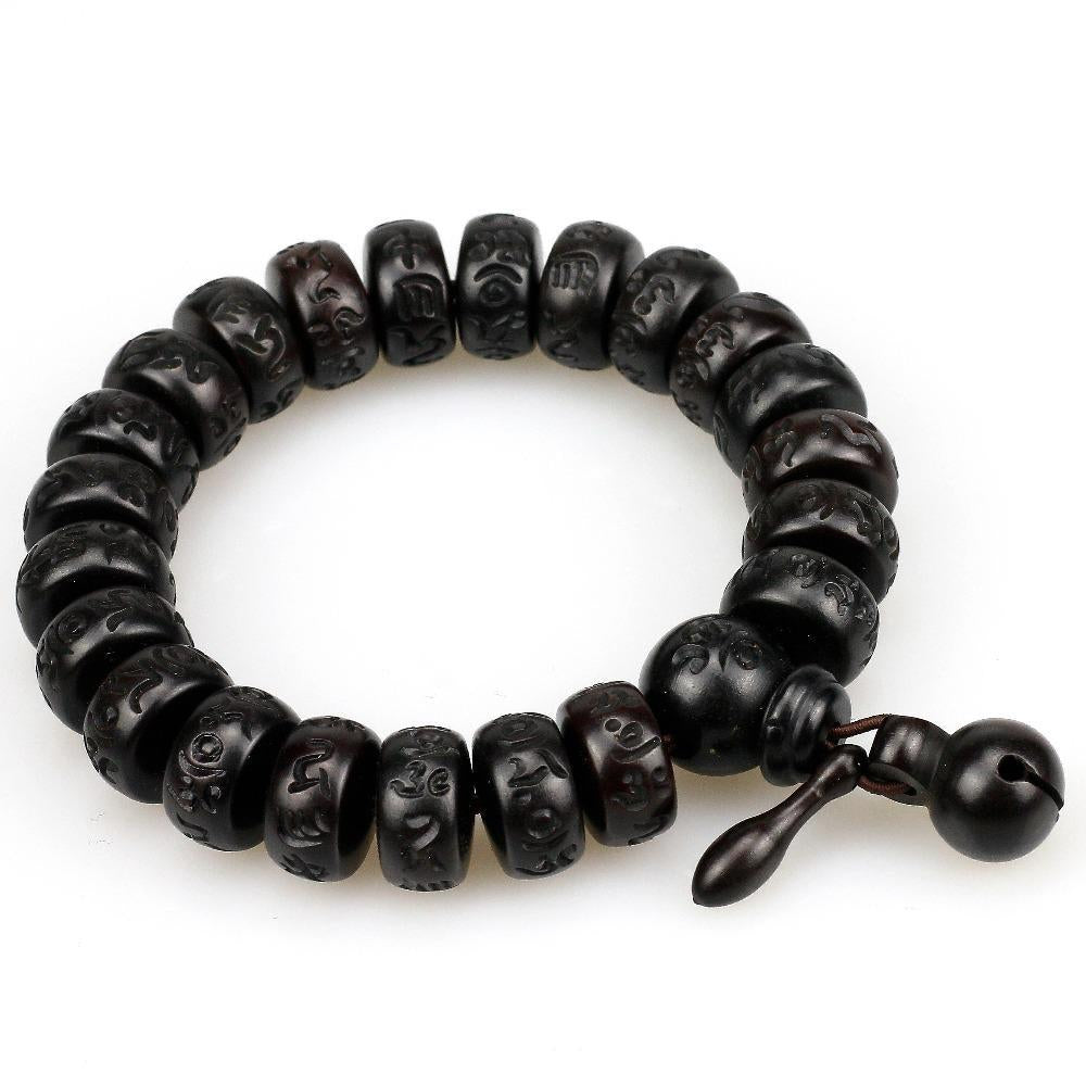 Bracelet De Prière Bouddhiste Tibétaire En Peachw Tissé À La Main