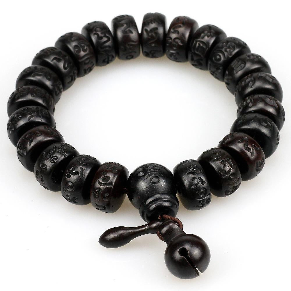 Bracelet De Prière Bouddhiste Tibétaire En Peachw Tissé À La Main