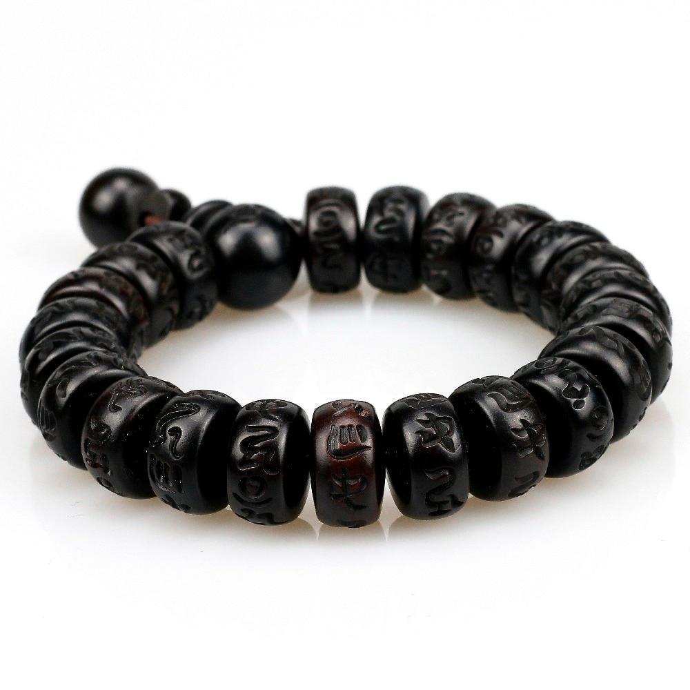 Bracelet De Prière Bouddhiste Tibétaire En Peachw Tissé À La Main