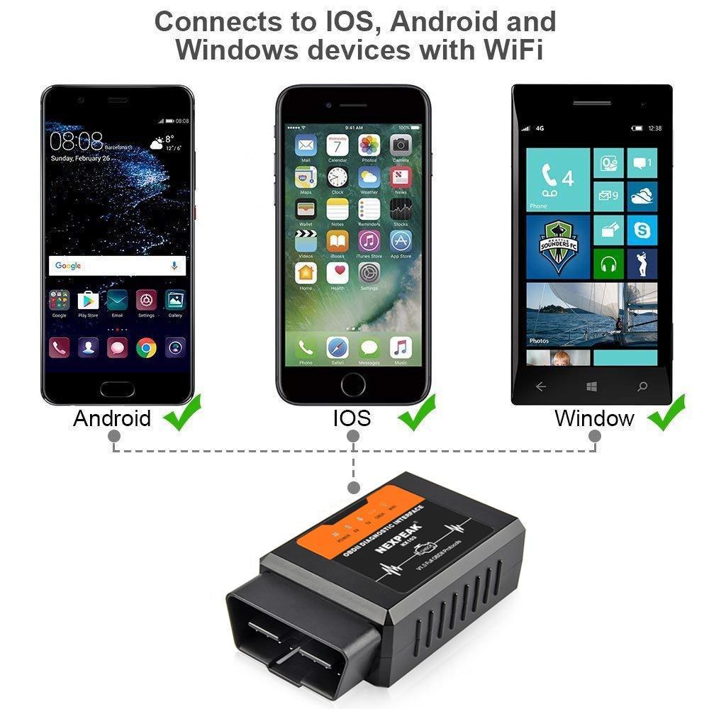 Scanner De Voiture Pour Adaptateur Obd2 Elm327 V1.5 Wifi Ios