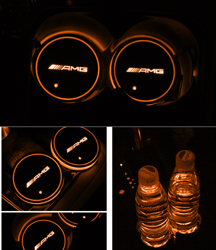 Vente Chaude!-La Tasse De Logo De Voiture Menée Allume Le Support Usb Chargeant 7 Couleurs Changeantes