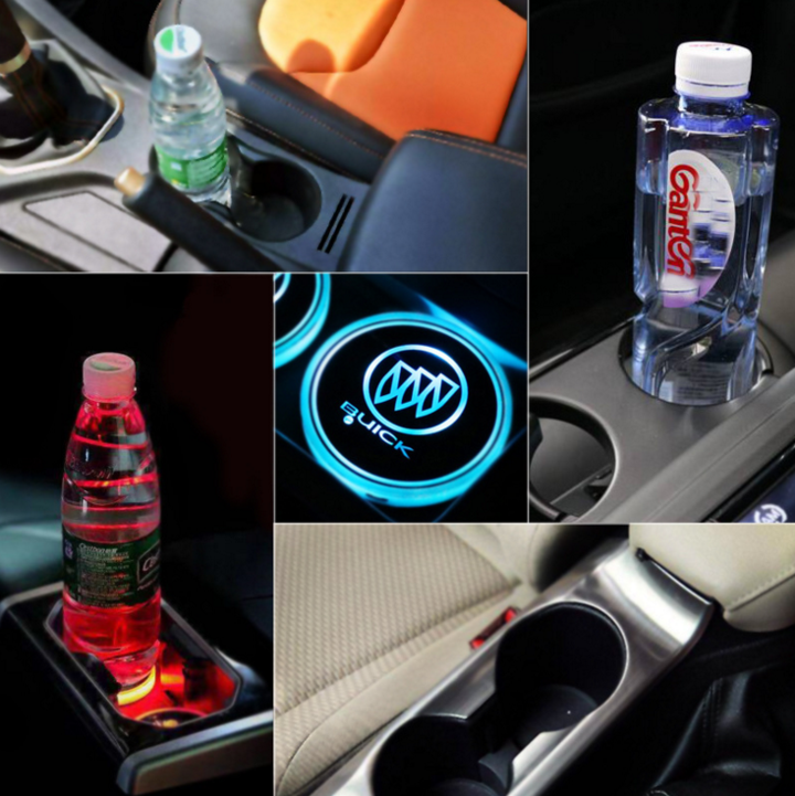 Vente Chaude!-La Tasse De Logo De Voiture Menée Allume Le Support Usb Chargeant 7 Couleurs Changeantes
