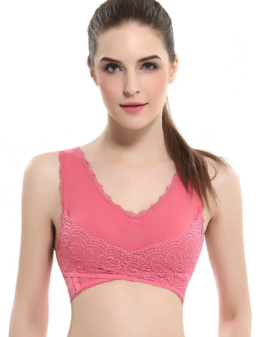 The Gentle Bra ™-Soulottant Sans Fil En Dentelle Avec Dentelle Et Lacetterie Vers L'Extérieur