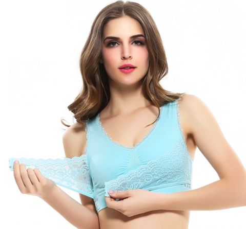 The Gentle Bra ™-Soulottant Sans Fil En Dentelle Avec Dentelle Et Lacetterie Vers L'Extérieur