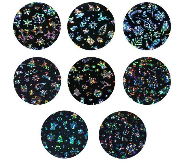 Sticker Ongles Laser Holographique De Noël