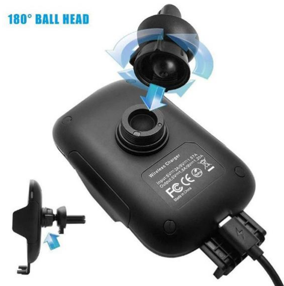 Support De Chargeur De Voiture Sans Fil Qi Avec Capteur Infrarouge Automatique