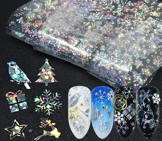 Sticker Ongles Laser Holographique De Noël