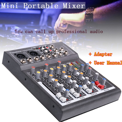 Mixeur Professionnel De Karaoké | Console De Mixage Audio 4 Canaux Studio Amplificateur Audio Mini Microphone Numérique Carte De Mixage Sonore